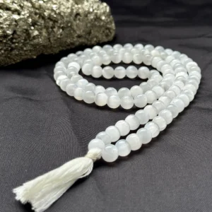 Natural Selenite Jap Mala