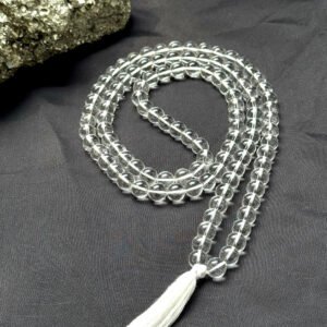 Natural Clear Crystal Quartz Jap Mala