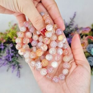 Natural Flower Agate Bracelet