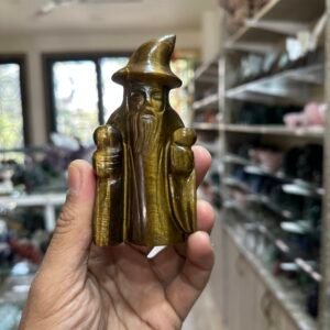 Tiger Eye Merlin Carving